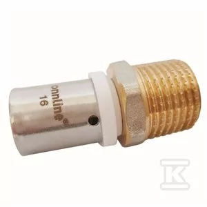 ZŁĄCZKA ZAPRASOWYWANA GZ 16MM X 3/4" profil U - Łączniki, trójniki, kształtki - miniaturka - grafika 1