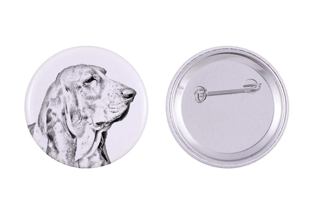 Basset Hound - przypinka z twoim psem, dodaj własne foto, marka Art-Dog