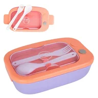 Lunch boxy - Coolpack Mil Śniadaniówka Lunchbox Z Przegródką + Sztućce Fioletowo-Pomarańczowa - miniaturka - grafika 1