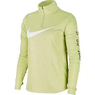 Nike Midlayer QZ Swoosh Run bluza damska, kolor limonkowy/biały, M - Bluzy damskie - miniaturka - grafika 1