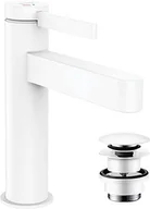 Baterie umywalkowe - Hansgrohe 76024700 Finoris Jednouchwytowa bateria umywalkowa 110 CoolStart z kompletem odp$183ywowym Push-Open bia$184y matowy - miniaturka - grafika 1