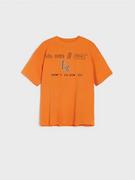 Koszulki dla chłopców - Sinsay - Koszulka z nadrukiem - pomarańczowy - miniaturka - grafika 1