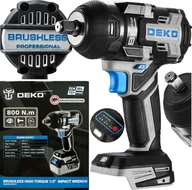 Klucze udarowe - Klucz udarowy Deko KLUCZ UDAROWY AKUMULATOROWY SILNIK BEZSZCZOTKOWY 1/2'' KLUCZ DO KÓŁ DEKO - miniaturka - grafika 1