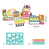 Zabawki interaktywne dla dzieci - Djeco Zestaw artystyczny dla dzieci Malowanie z Szablonami - miniaturka - grafika 1