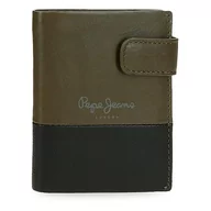 Portfele - Pepe Jeans Dual Portfel pionowy z zamknięciem zielonym 8.5x10,5x1 cms Skóra, Zielony, Talla única, Portfolio pionowe z zamknięciem kliknięcia - miniaturka - grafika 1