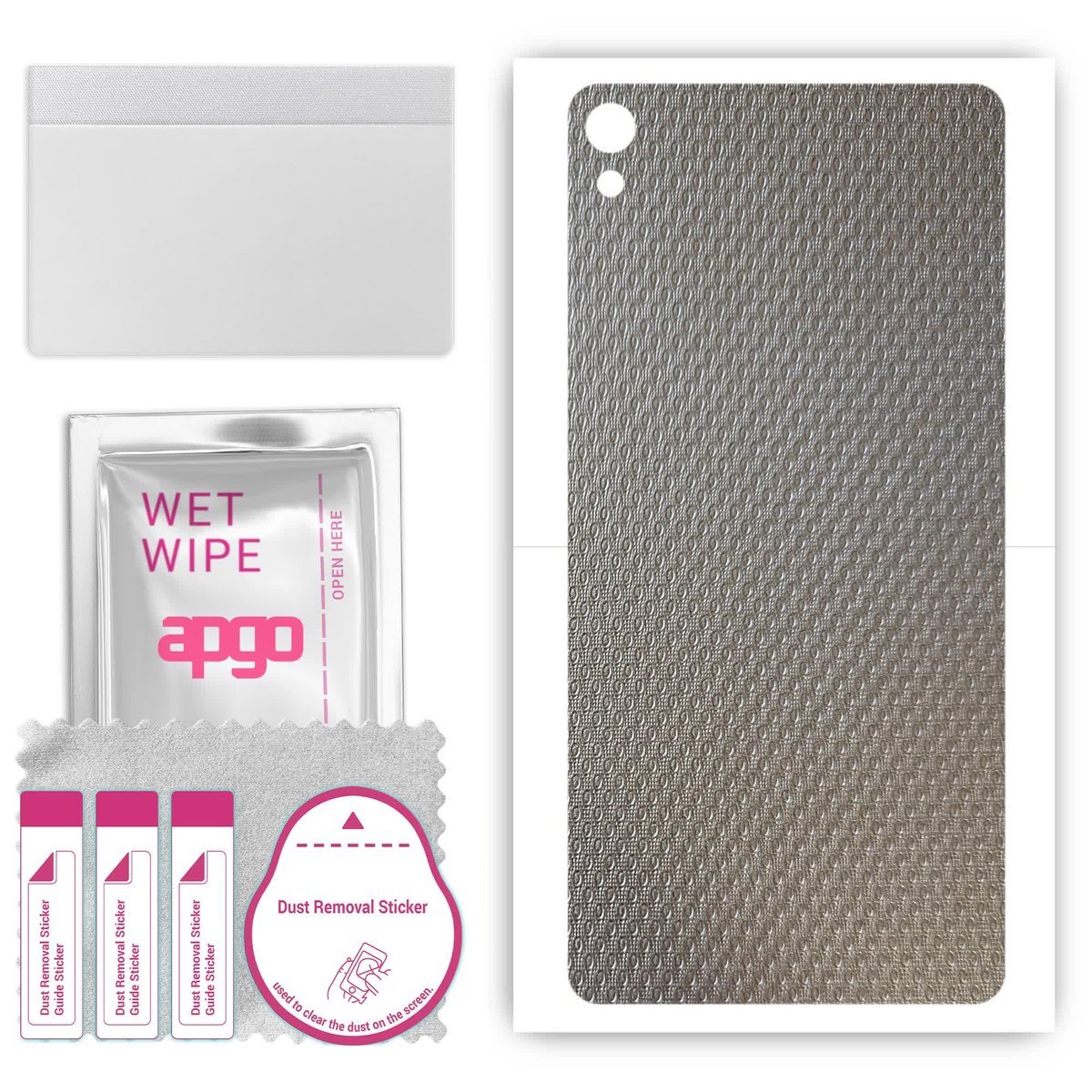 Folia naklejka skórka strukturalna na TYŁ do Sony Xperia E5 - Aluminium krople - apgo SKINS