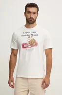 Koszulki męskie - Pepe Jeans t-shirt bawełniany AXEL TEE męski kolor biały z nadrukiem PM509622 - miniaturka - grafika 1