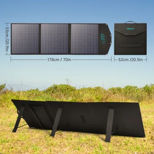 Choetech ładowarka solarna USB składana 120W DC, USB C, 2 x USB czarna (SC008) - Panele fotowoltaiczne - miniaturka - grafika 12
