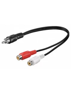 Goobay 0.2 m 1 X wtyczka cinch na 2 X cinch Kupplung  ekranowany 1 szt. czarny 50005-GB - Kable - miniaturka - grafika 2