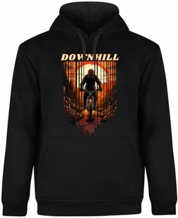 BLUZA MĘSKA Z KAPTUREM NA ROWER ROWEROWA DOWNHILL PREZENT CZARNA R-L A273 - Bluzy męskie - miniaturka - grafika 1