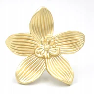 Meble modułowe i akcesoria - Gałka meblowa METALOWA uchwyt meblowy ZŁOTA złoty satynowy KWIAT orchidea - miniaturka - grafika 1
