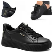 Półbuty damskie - Sneakersy Damskie SKÓRZANE Tamaris Półbuty Wygodne Wiosenne Sznurowane 41 - miniaturka - grafika 1