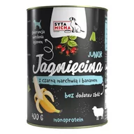 Mokra karma dla psów - Syta Micha Karma Mokra Dla Szczeniąt Jagnięcina Z Czarną Marchwią I Bananem 400G - miniaturka - grafika 1