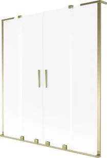 Mexen Velar L Duo parawan nawannowy 2-skrzydłowy rozsuwany 160 x 150 cm, szron, złoty - 896-160-003-32-50 - Parawany nawannowe - miniaturka - grafika 1