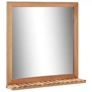 vidaXL Lustro łazienkowe, 60x12x62 cm, z ramą z drewna orzechowego - Lustra - miniaturka - grafika 1