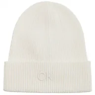 Czapki damskie - Czapka CK Embroidery Fine Rib Beanie Lily White K60K612590 YAJ (CK554-c) Calvin Klein - miniaturka - grafika 1