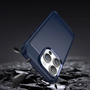 Carbon Case etui iPhone 14 Pro Max elastyczny żelowy pokrowiec na tył plecki niebieski - Etui i futerały do telefonów - miniaturka - grafika 3