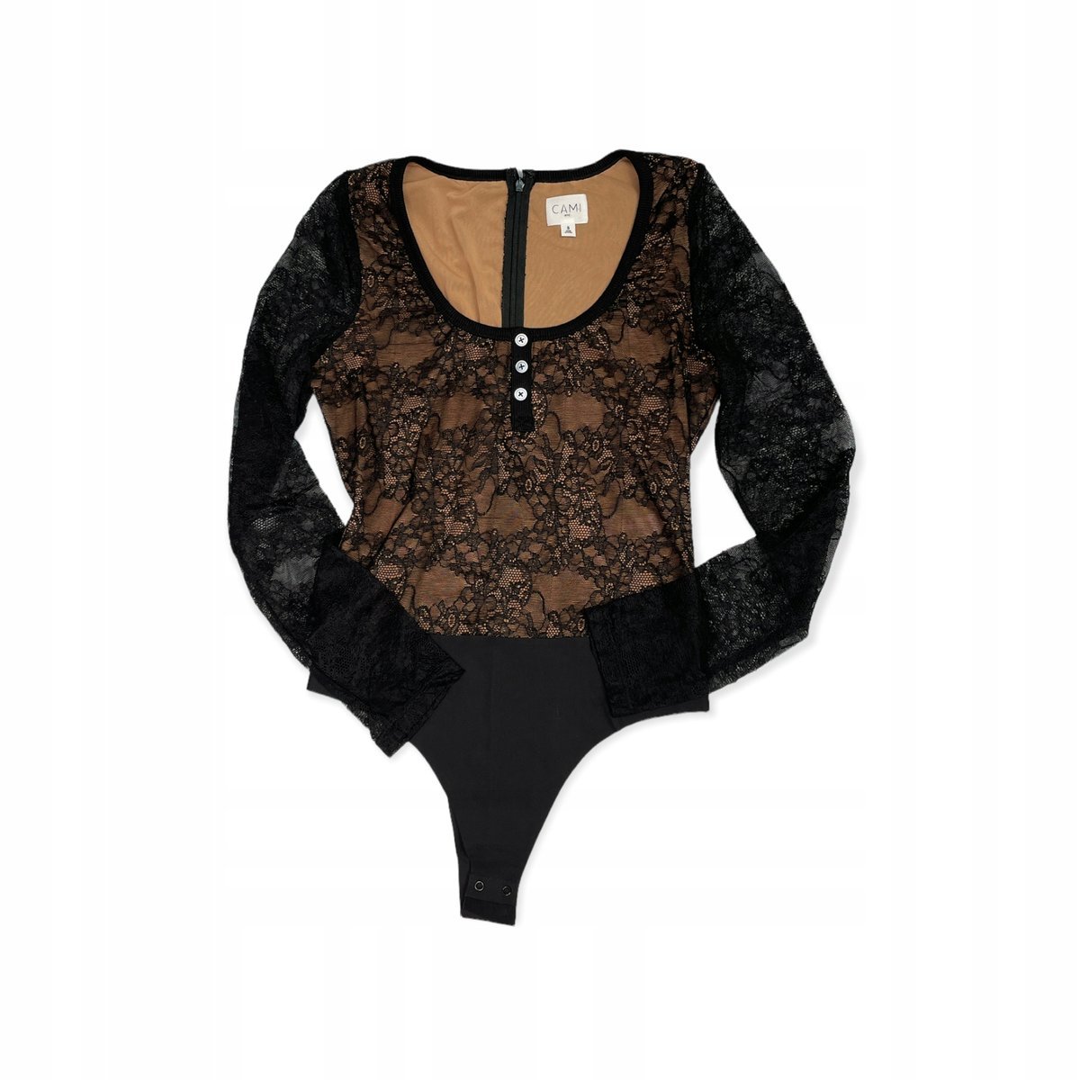Body damskie długi rękaw koronka CAMI NYC S