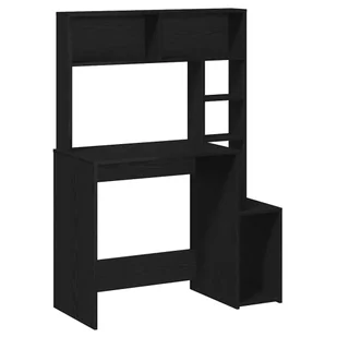 vidaXL Biurko z półkami, czarne 100x45x140 cm, materiał drewnopochodny - Biurka - miniaturka - grafika 1