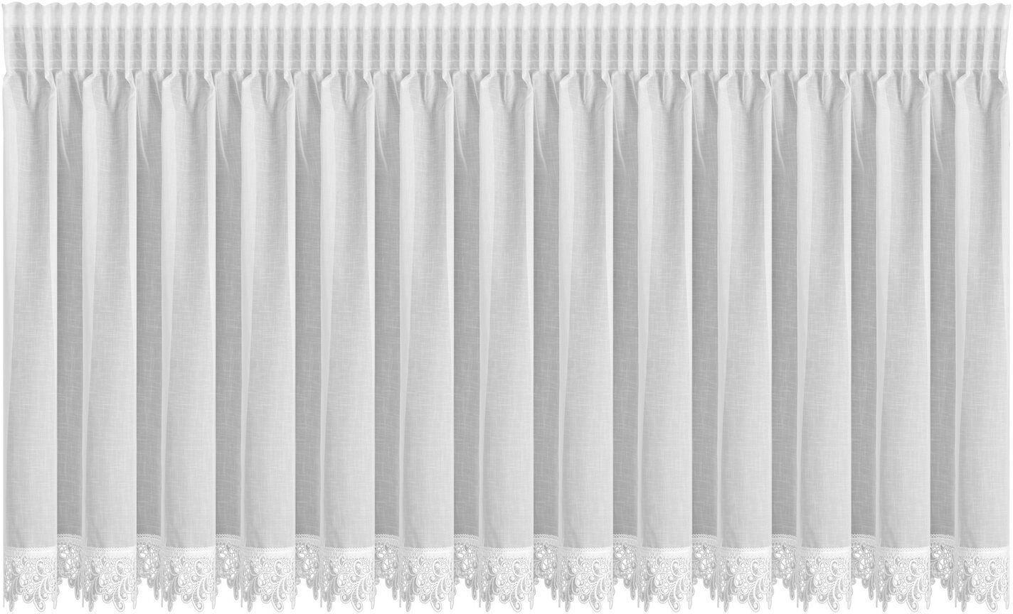 Eurofirany Firana gotowa MARTINA 400x80 cm biała na taśmie marszczącej