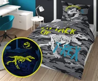 Pościel - Detexpol Pościel bawełniana świecąca w ciemności 140x200 T-rex Dinozaur 3042A140 - miniaturka - grafika 1