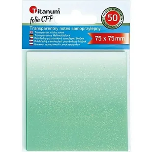 Titanum Notes samoprzylepny transparentny 75x75mm 50k - artykuł papierniczy - Etykiety samoprzylepne i bloki etykiet - miniaturka - grafika 1