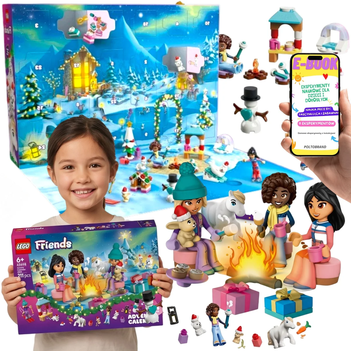 LEGO Friends Kalendarz Adwentowy 2026 Prezent na Adwent Święta dla Dziewczynki Córki 7 8 9 10 Latki 42698