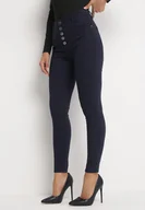 Spodnie damskie - Granatowe Spodnie Skinny Kyllienne - miniaturka - grafika 1