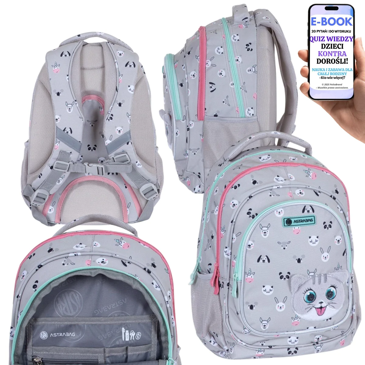 PLECAK dla Uczennicy Klasa 1 2 3 ASTRABAG A4 20L Ergonomiczny + E-BOOK-2