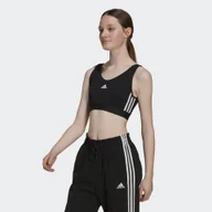 Koszulki sportowe damskie - Essentials 3-Stripes Crop Top With Removable Pads - miniaturka - grafika 1