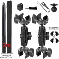 Selfie stick - Motocykl Bike Invisible Selfie Stick Monopod Uchwyt do montażu kierownicy dla Gopro Max Hero 11 Insta360 Jeden X2 X3 Akcesoria Zestawy zacisków 2m i 2 - miniaturka - grafika 1