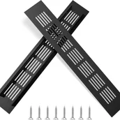 Kratki wentylacyjne - Aluminiowa kratka wentylacyjna do szaf i pokoi, 30 x 5 cm, czarna (opakowanie 2 szt.) - miniaturka - grafika 1