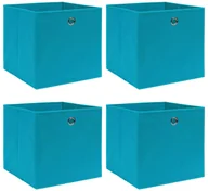 Pudła i pojemniki do przechowywania - Zestaw 4 składanych pudełek błękitny B6-Z51 - miniaturka - grafika 1