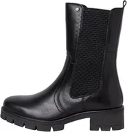 Botki damskie - TAMARIS BOTKI DAMSKIE CZARNE SKÓRZANE 37 JJB - miniaturka - grafika 1
