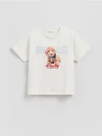 Koszulki dla dziewczynek - Reserved - T-shirt z nadrukiem - złamana biel - miniaturka - grafika 1