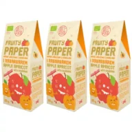 Bakalie - Diet-Food Papier owocowy - jabłko + morela + rabarbar Zestaw 3 x 25 g Bio - miniaturka - grafika 1