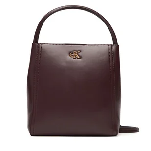 Torebka Calvin Klein Ck Bucket With Strap LV04F3174G Bordowy - Torebki damskie - miniaturka - grafika 1