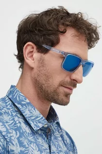 Okulary przeciwsłoneczne - Armani Exchange okulary przeciwsłoneczne męskie kolor niebieski 0AX4145S - grafika 1