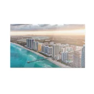 Deski do krojenia - Szklana deska do krojenia HOMEPRINT Miasto Miami Beach 60x52 cm - miniaturka - grafika 1