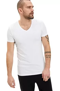 Koszulki męskie - DeFacto Męski T-shirt z dzianiny z dzianiny dla mężczyzn (biały, 3XL), biały, 3XL - grafika 1