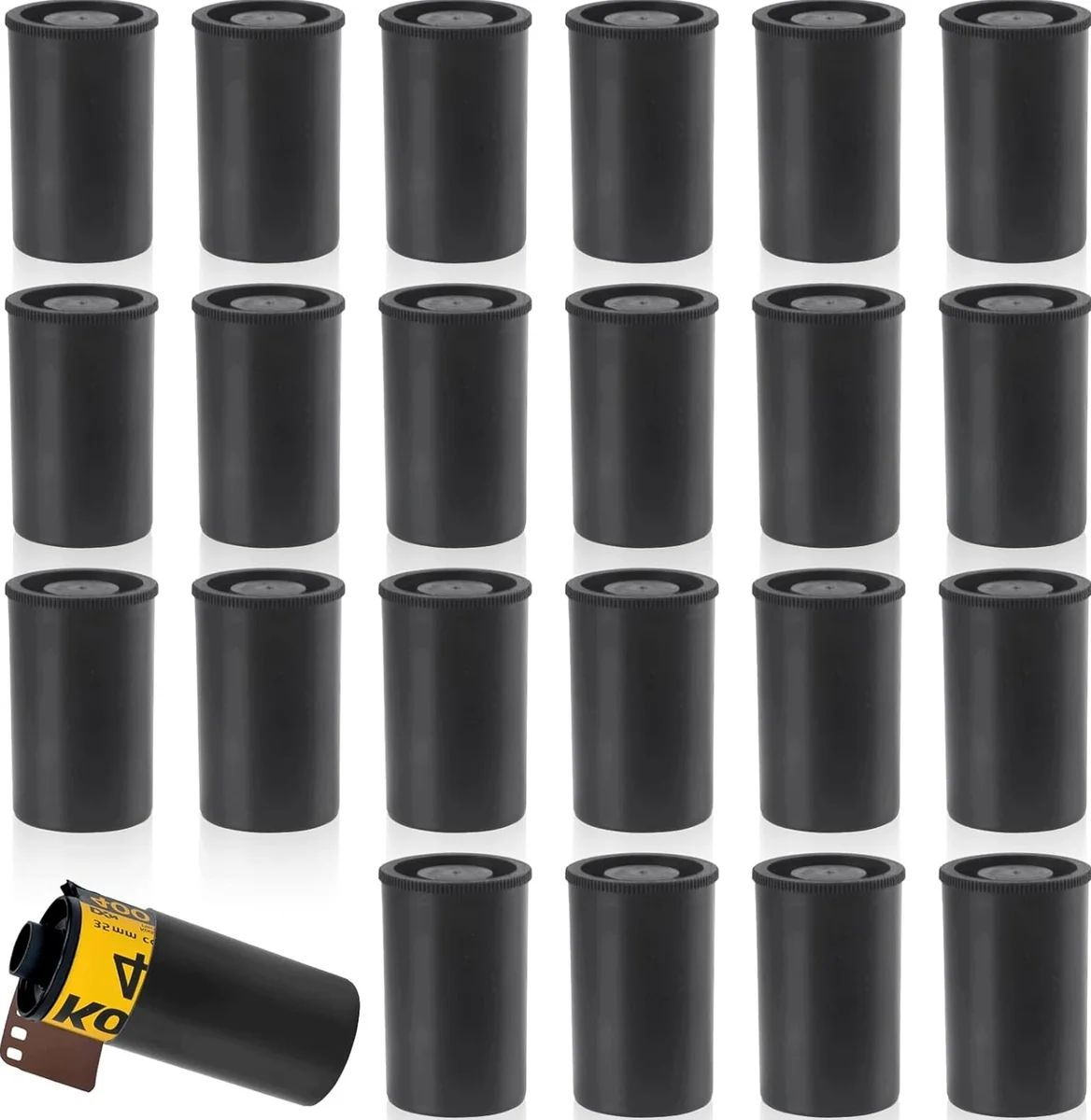 POJEMNIKI 30 SZTUK CZARNE 30ML SZCZELNE PLASTIKOWE PUSZKI ETUI WALEC