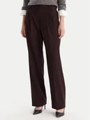 Spodnie damskie - Tommy Hilfiger Spodnie materiałowe WW0WW48358 Bordowy Relaxed Fit - miniaturka - grafika 1