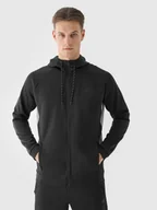 Bluzy męskie - 4F Bluza treningowa rozpinana z kapturem męska - czarna 3XL - miniaturka - grafika 1