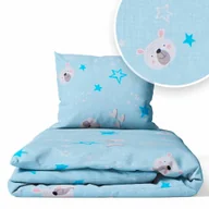 Pościel dla dzieci - POSZEWKI - 120x90, 40x60 - MISIE GŁOWKI - NIEBIESKI - miniaturka - grafika 1