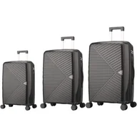 Walizki - Zestaw walizek SEMI LINE T5826-0 Czarny - miniaturka - grafika 1