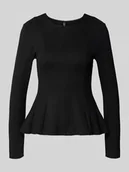 Bluzki damskie - Bluzka z długim rękawem o kroju shaped fit z mieszanki wiskozy model ‘KENYA’ - miniaturka - grafika 1