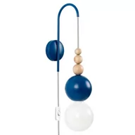 Lampy ścienne - Lampa ścienna Loft Bala ciemnoniebieski strukturalny kinkiet z wtyczką i włącznikiem KOLOROWE KABLE - miniaturka - grafika 1