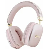 Słuchawki - Guess słuchawki nauszne Bluetooth GUBHK1GCTCSP różowy/pink Gcube Metallic Script Logo - miniaturka - grafika 1