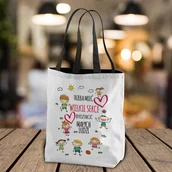 Torby i wózki na zakupy - Płócienna torba - Trzeba mieć wielkie serce by kształcić małych ludzi - miniaturka - grafika 1