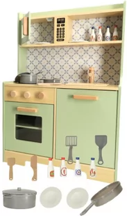 Kuchnia Dla Dzieci PIĘKNA drewniana RETRO MINT Kuchenka Zabawkowa AGD - Zabawki AGD - miniaturka - grafika 1